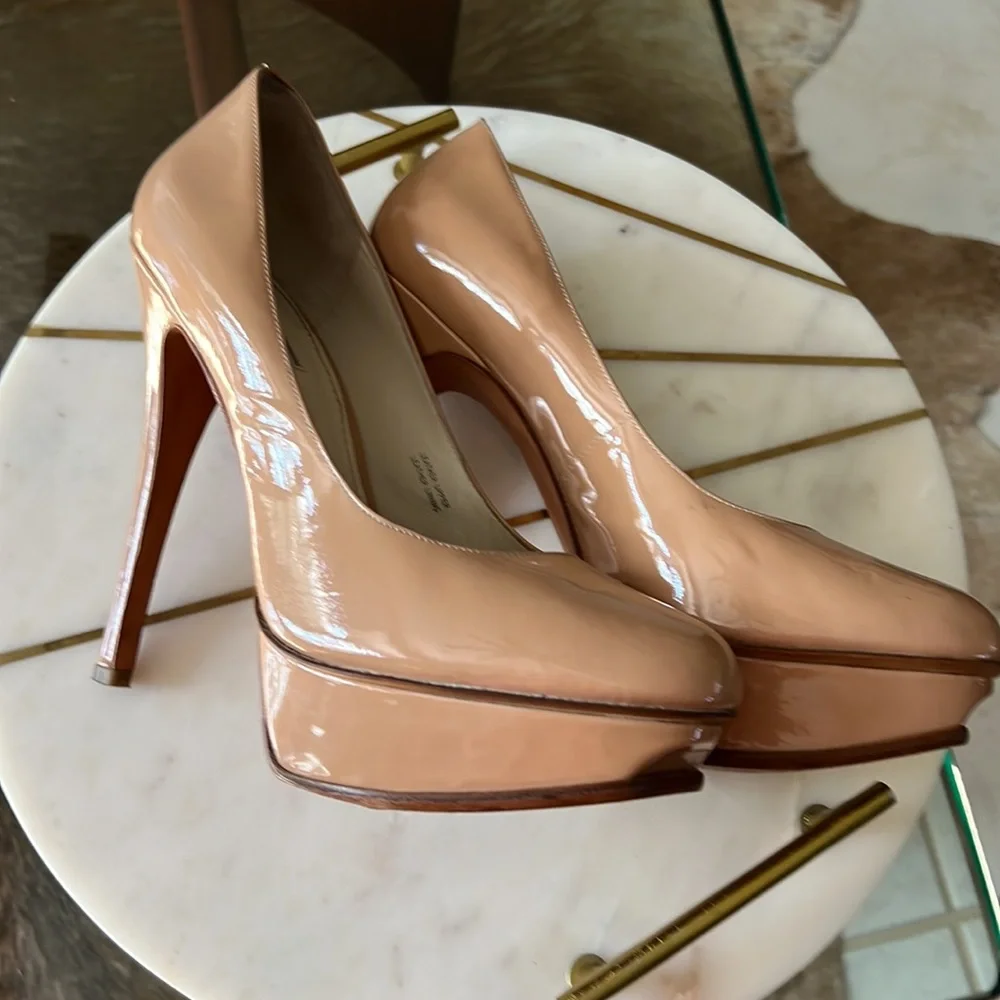 Vera Wang Lavender patent leather platforms